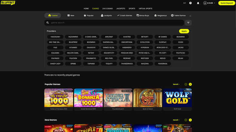 Разработчики игр BluffBet Casino для компьютера