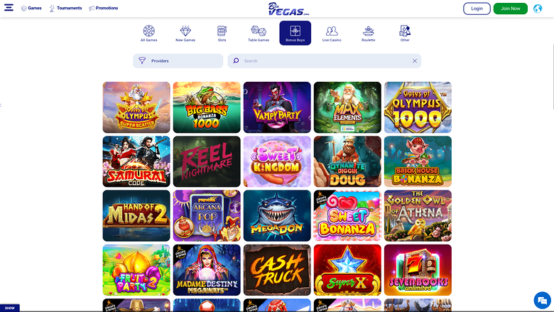 BluVegas Casino Desktop-Bonuskauf