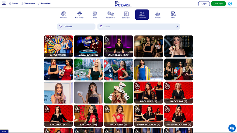 BluVegas Casino Desktop-Live-Dealer