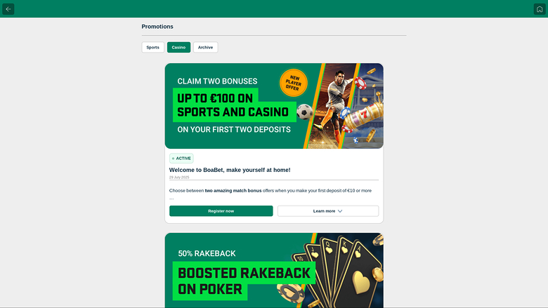 Boabet Casino Promotions