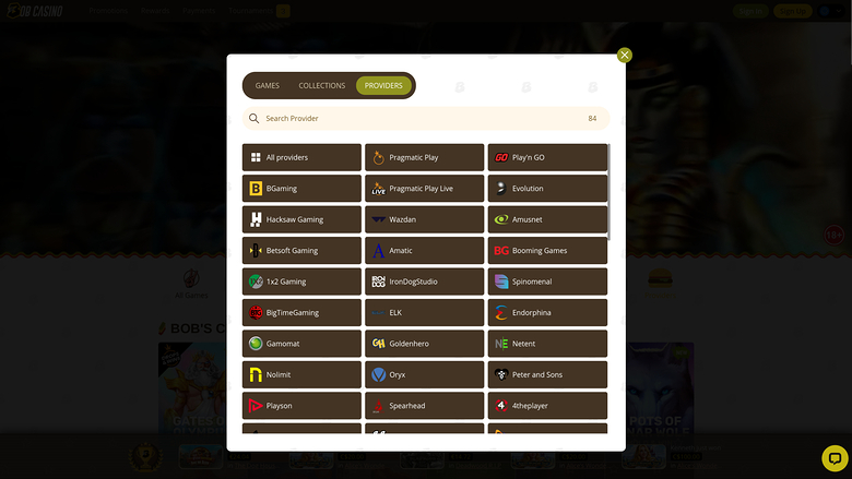 Développeurs de jeux de bureau de Bob Casino