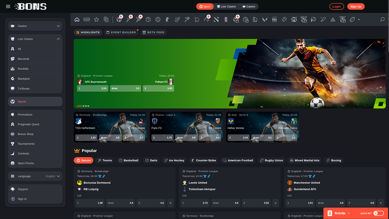 Sports de Bons Casino sur ordinateur