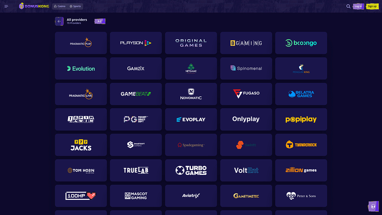 Sviluppatori di giochi da casinò BonusKong