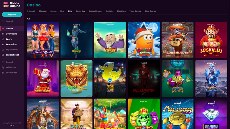 Jeux de Boom Casino pour ordinateur de bureau