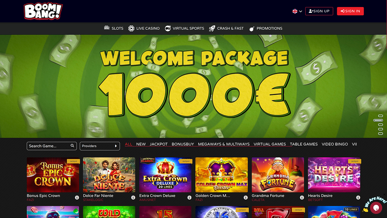 Boombang Casino Escritorio Página de inicio