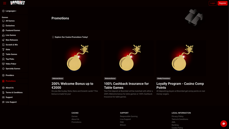 Promotions de Boombet Casino sur ordinateur