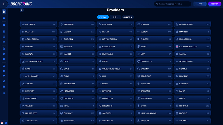 Boomerang Bet Casino Desktop-Spielentwickler