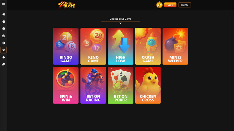 BoomingSlots Casino Desktop-Minispiele