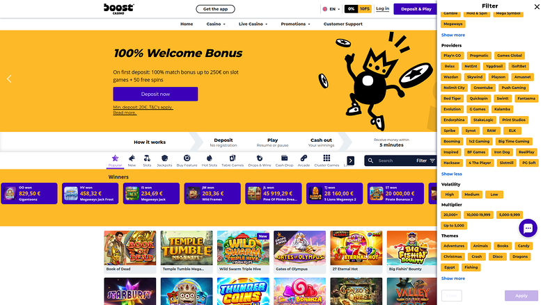 Boost Casino Desktop-Spieleentwickler