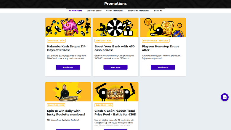 Boost Casino Desktop-Aktionen