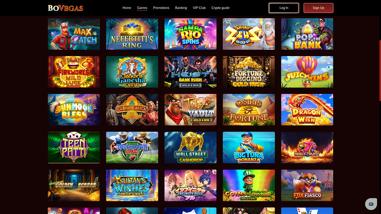 Juegos de escritorio de BoVegas Casino