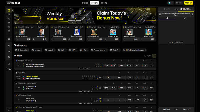 BoxBet Casino Desktop-Sportwetten