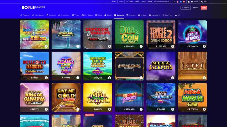 BoyleSports Casino Desktop-Jackpot