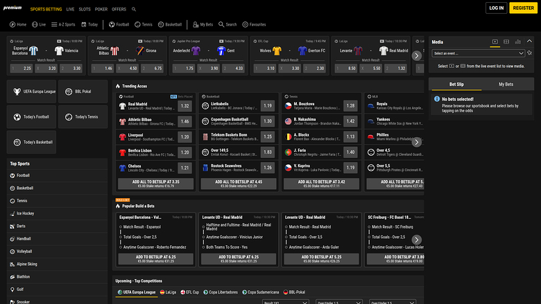 Sports sur bureau de Bpremium Casino