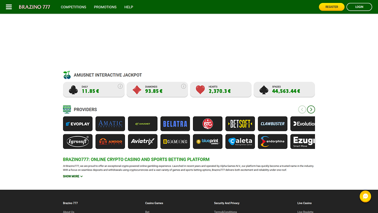 Desarrolladores de juegos de escritorio de Brazino777 Casino