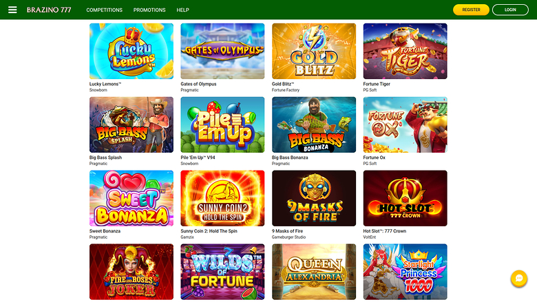 Juegos de escritorio de Brazino777 Casino