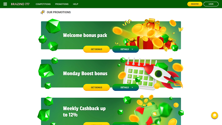 Promociones de escritorio de Brazino777 Casino