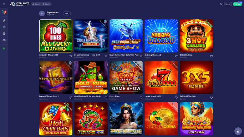 Juegos de escritorio de Bruno Casino