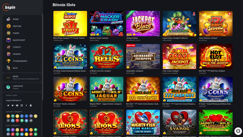 Jackpot de bureau de Bspin.io Casino