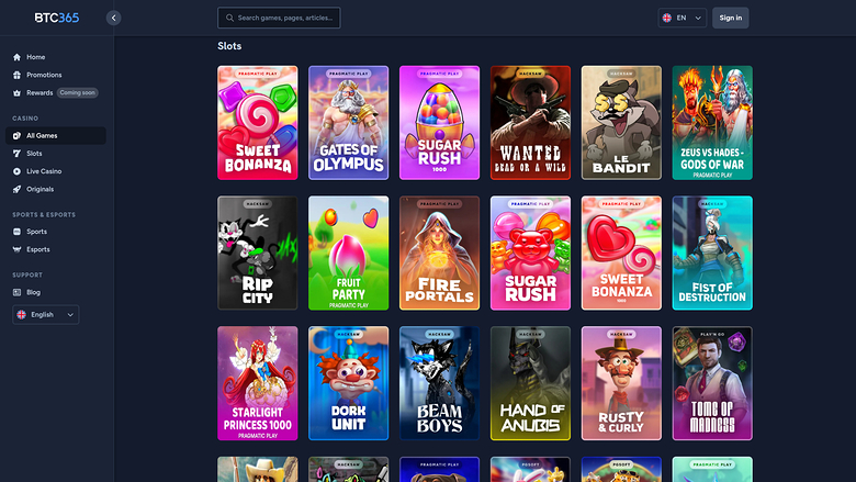 Jeux de bureau de BTC365 Casino