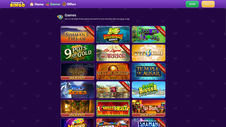 Игры Butterfly Bingo для настольных устройств