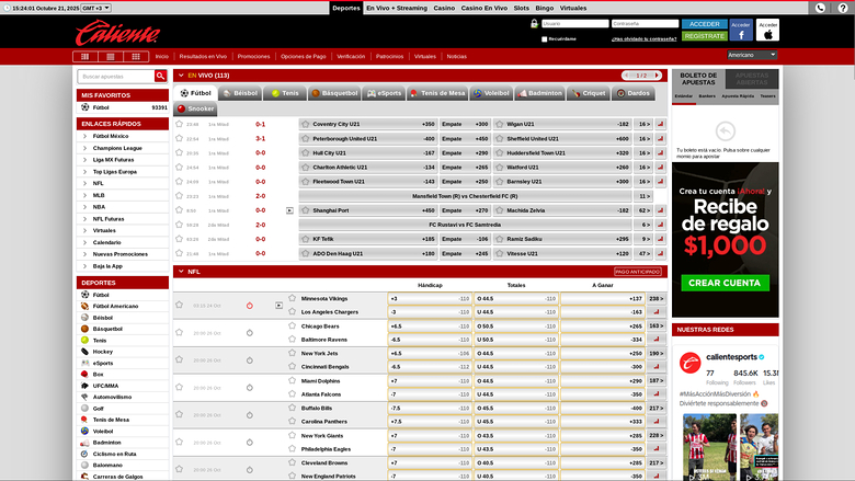 Caliente Casino Bureau Paris Sportifs