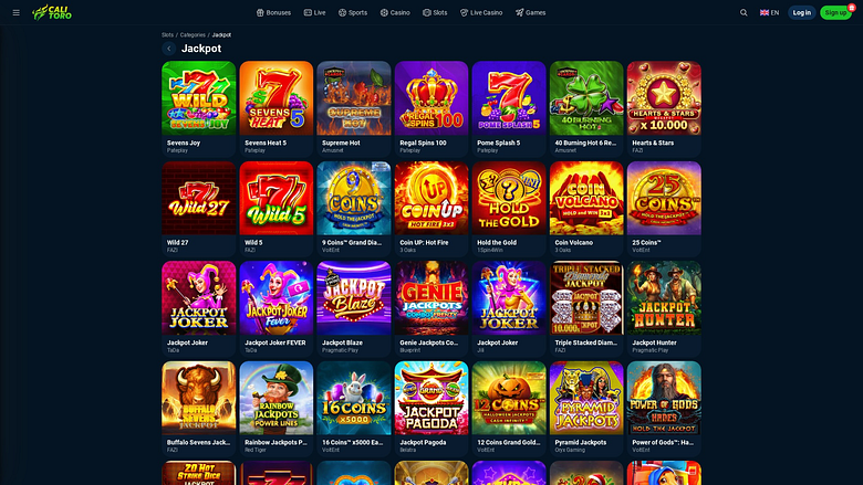 Jackpot del Casino Calitoro para escritorio