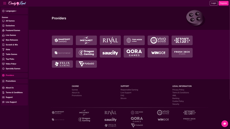 Développeurs de jeux de CandyLand Casino pour ordinateur de bureau