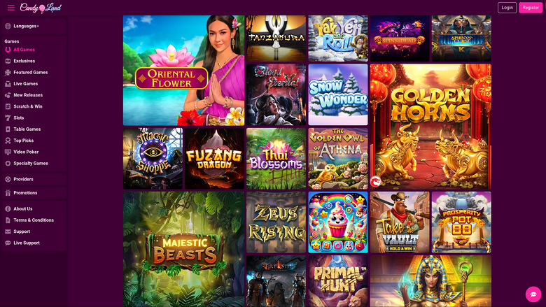 Jeux de CandyLand Casino pour ordinateur de bureau