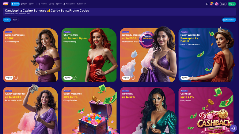 CandySpinz Casino Bureau Promotions