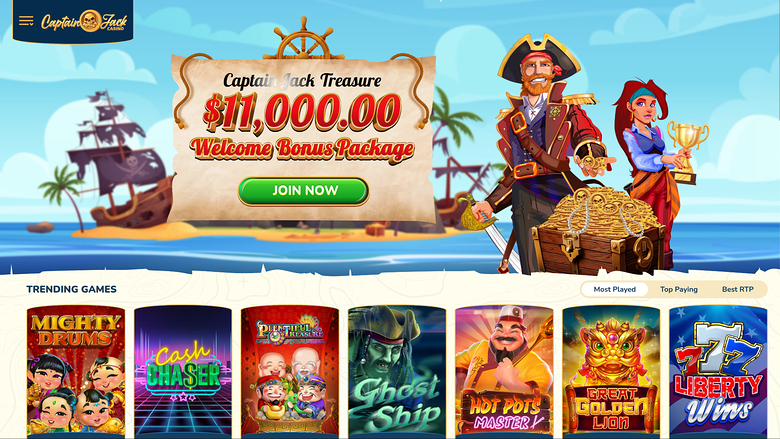 Captain Jack Casino Desktop Homepage
