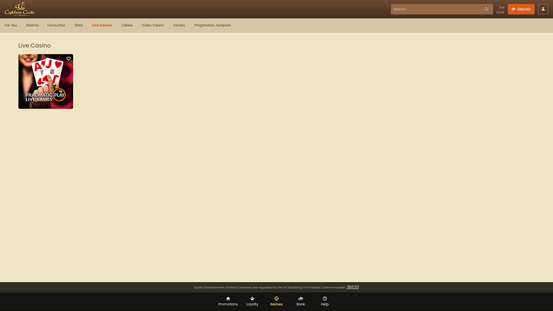 Captain Cooks Casino Bureau Croupier en Direct