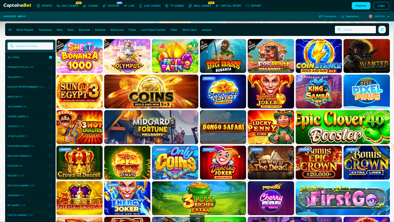Juegos de Captainsbet Casino en escritorio