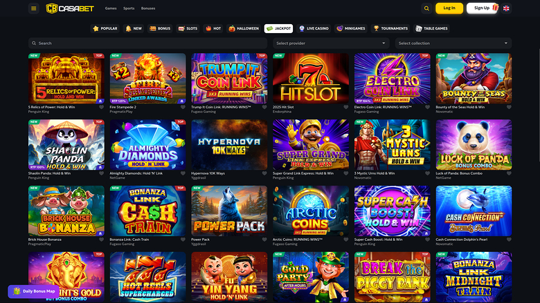 Casabet Casino Desktop Jackpot