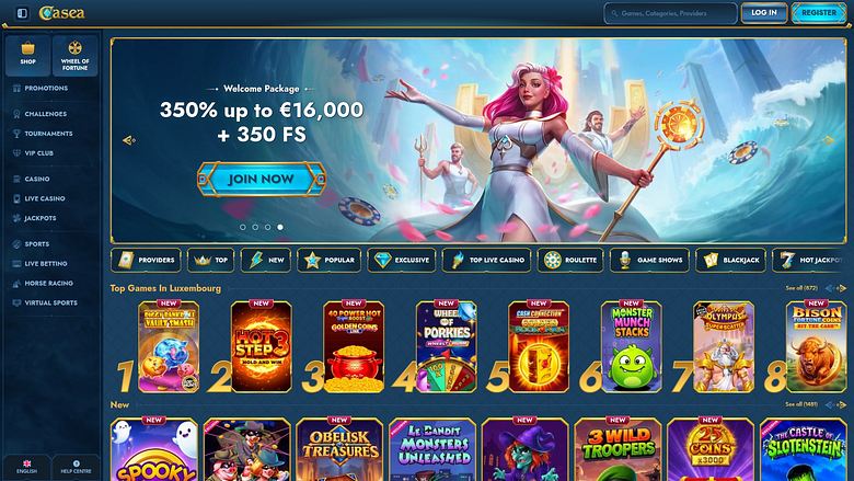Página principal del Casino Casea