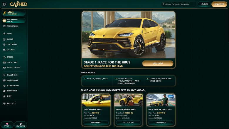 Cashed Casino Escritorio Promociones