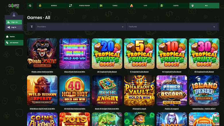 Juegos de Cashpot Casino Versión de escritorio
