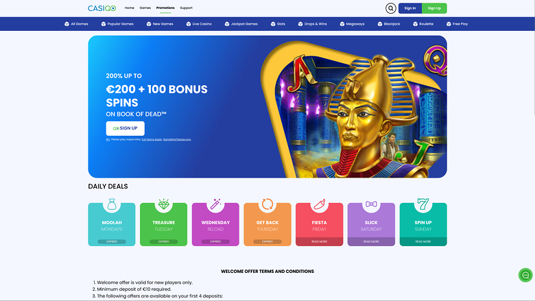 Promotions du casino Casigo sur ordinateur