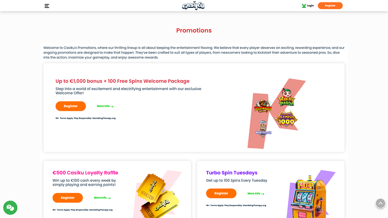 Casiku Casino Aktionen Desktop