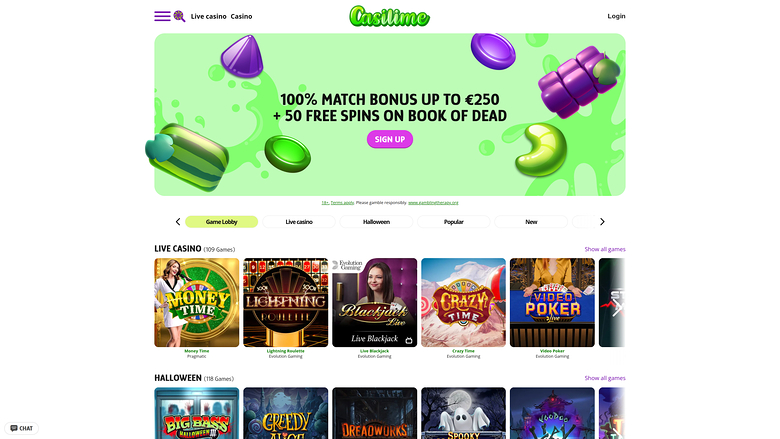 Casilime Casino Games Desktop