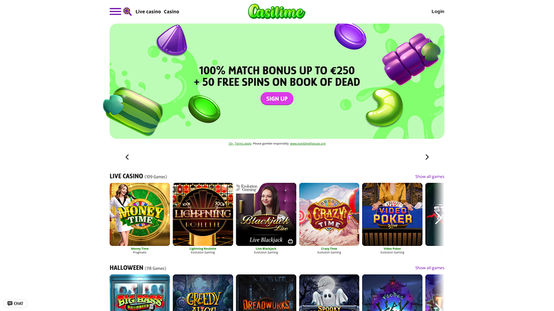 Casilime Casino Homepage Desktop