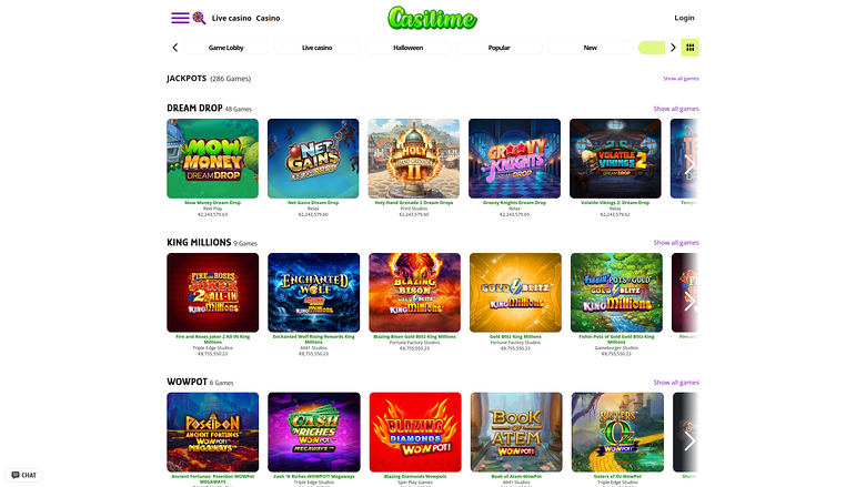 Casilime Casino Jackpot Desktop