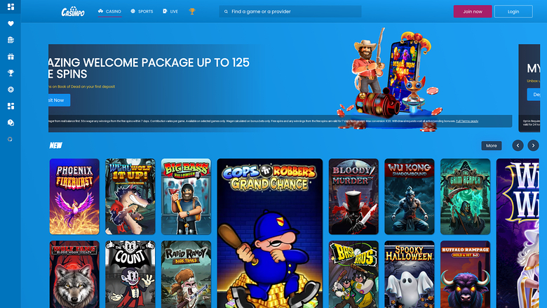 Página de inicio de Casimpo Casino Versión de escritorio