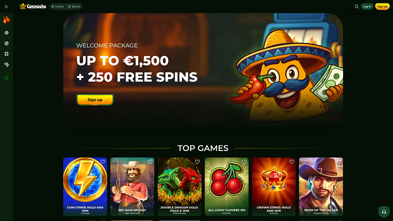 Page d'accueil du casino Casinacho