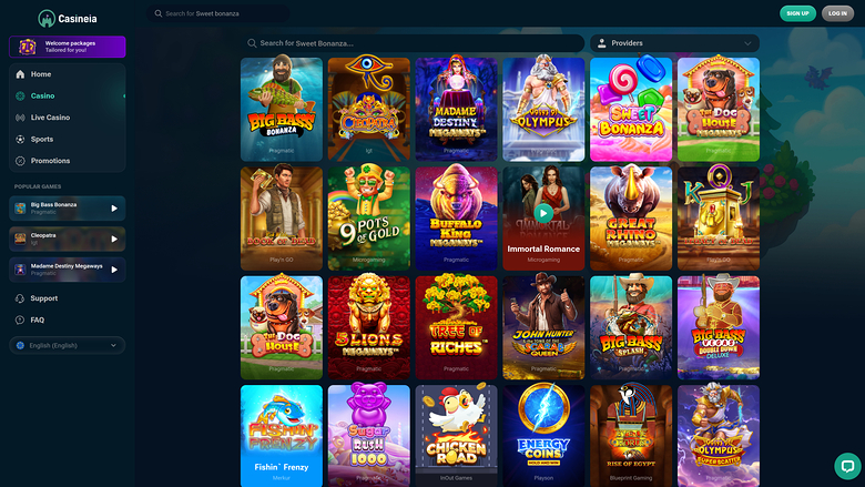 Giochi del Casineia Casino Versione desktop