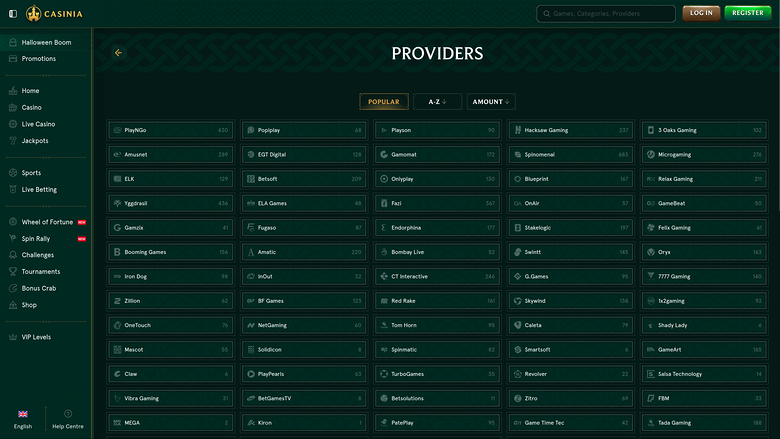 Casinia Casino Desktop-Spielentwickler