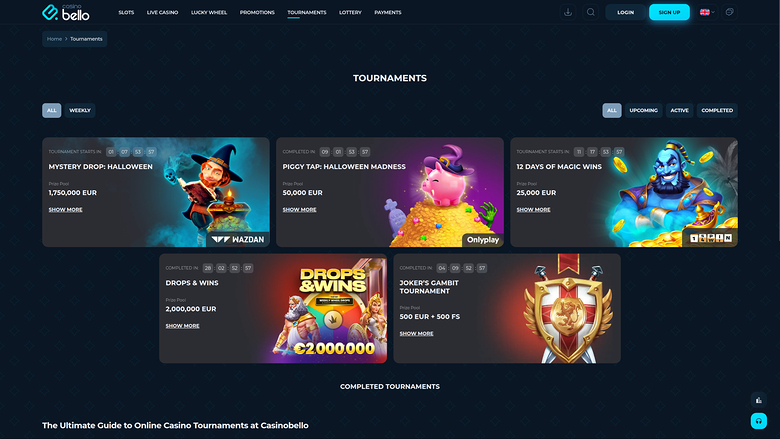 Casino Bello Desktop Tournaments