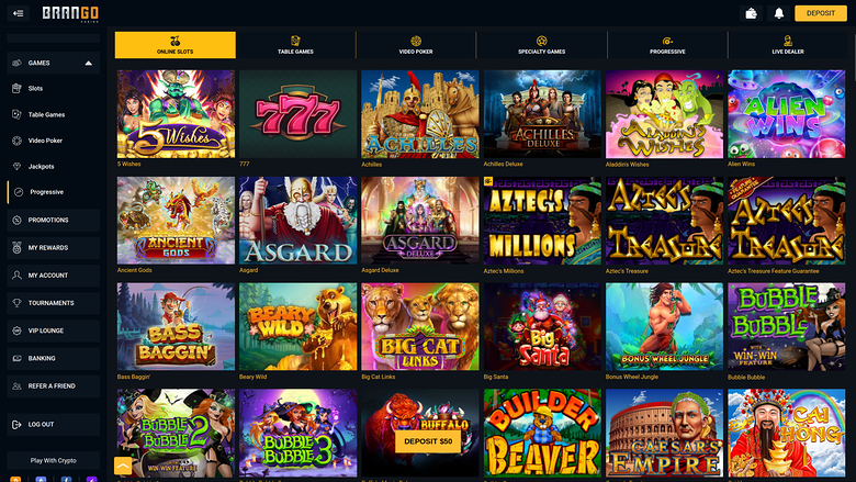 Juegos de Casino Brango en escritorio