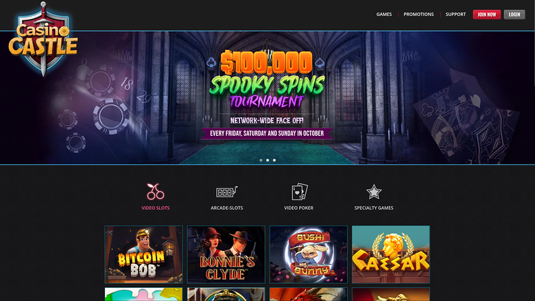Casino Castle Desktop Homepage