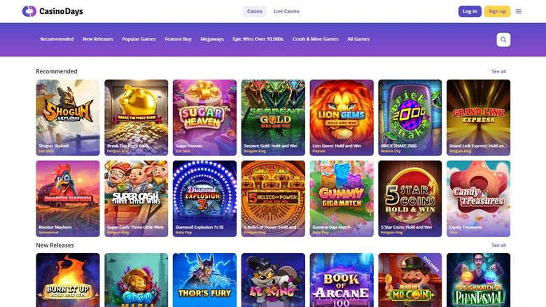 Jeux de Casino Days sur ordinateur